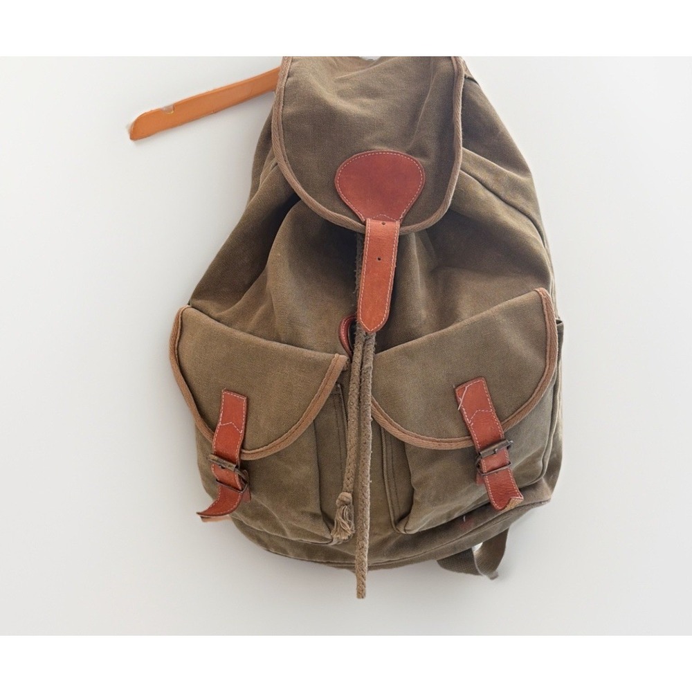 Retro Canvas Utilitarian Satchel Rucksack Backpack Read Description